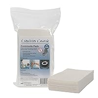 Quick Dam Super Absorbent Commode Pads for Bedside Commodes, Bedpans and Potty Training (Pack of 25), White