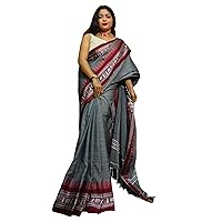 Traditional Indian Women Handloom Cotton Saree & Blouse Muslim Sari 922i