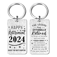 Happy Retirement Gifts for Women Men 2024- the Legend Retired Keychain- Personalized Retirement Gift Ideas for Teacher Boss Doctor Police Firefighter Nurse Coworker