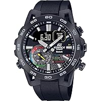 Casio Analog Model Watch Edifice. Brand ECB-40MP-1AEF, Black/White, Strip