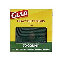 Glad Plastic Heavy Duty Forks, 70ct Green Cutlery Forks | Green Forks| 70 Pieces Set of Heavy Duty Disposable Party Utensils and Sturdy Cutlery