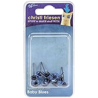 Great Create Christi Friesen Glass Eyes (10 Pack), 8mm, Baby Blue