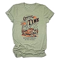 Country Music Concert Sweatshirt Women Something In The Range Quittin Time Retro Graphic Fall Crewneck Pullover Top