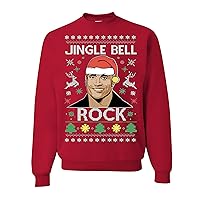 Jingle Bell Rock Christmas Sweater Crew Neck, Red, Small