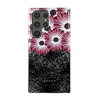 BURGA Phone Case Compatible with Samsung Galaxy S23 Ultra - Hybrid 2-Layer Hard Shell + Silicone Protective Case -Pink Princess Gerbera Daisy Floral Pattern - Scratch-Resistant Shockproof Cover