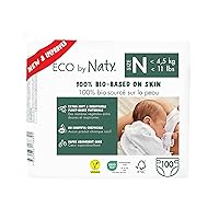 Eco by Naty Baby Diapers - Plant-Based Eco-Friendly Diapers, Great for Baby Sensitive Skin and Helps Prevent Leaking (Newborn, 100 Count)