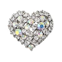 Alilang Womens Crystal Rhinestone Valentine Heart Love Brooch Pin