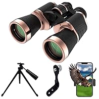 20x50 Binoculars for Adults, High Power Binoculars with Low Light Night Vision, Waterproof Binoculars for Bird Watching Sightseeing Traveling Football Games Stargazing with Carrying Case