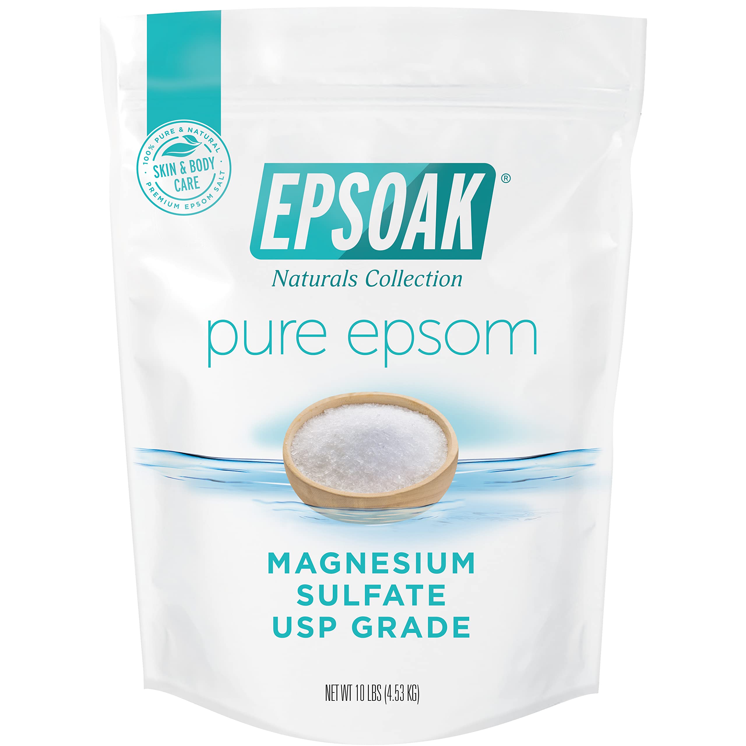 Epsoak Epsom Salt 10 Pound Bulk Bag Magnesium Sulfate USP