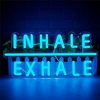 Inhale Exhale LED Neon Signs for Wall Decor, Yoga Neon Sign Motivational Wall Art, USB Neon Light for Pilates Art, Pilates Spa Yoga Studio Bedroom Gym Wall Decor(7.5 * 15.7in)
