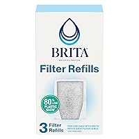 Brita Refillable Filter Refill Packs for Pitchers and Dispensers, BPA-Free, 80% Less Plastic*, Each Water Filter Lasts Two Months, For Use with Refillable Filter Shell (Sold Separately), 3 Filters
