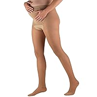 Truform Sheer Maternity Pantyhose, 15-20 mmHg Compression, Tummy Support, 20 Denier, Beige, Medium