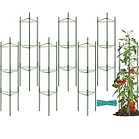 Halatool 6 Pack Tomato Cages for Garden,Up to 48in(4FT) Adjustable Tomato Cage,Garden Stakes Tomato Trellis for Pots,Tomato Plant Support for Raised Garden Bed &Climbing Vegetables Flowers(Green)