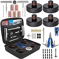 Rubber Jack Pad and Tire Repair Tool Kit with Screws Plugs Nails for Tesla Model 3 Y X S, 4 Pucks Lifting Jack Pucks for Tesla with Storage Case, Car Emergency Kit Flat Tire Puncture Repair for Tesla