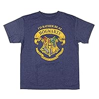 Harry Potter Big Boys' I'd Rather Be at Hogwarts Crest Graphic Print T-Shirt