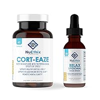 NuEthix Formulations Relaxation Supplement Bundle: Cort-Eaze Cortisol-Control Supplement, 60 Capsules, 30 Servings and Relax Liposomal, 2 Fluid Ounces, 30 Servings