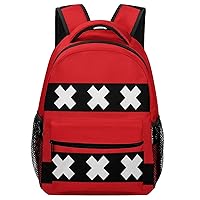 Amsterdam Flag Travel Laptop Backpack Casual Daypack with Mesh Side Pockets for Book Shopping Work