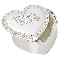Happy Mother's Day Heart Shape Beaded Border 3 x 2.5 Zinc Memory Trinket Box