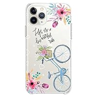 TPU Case Compatible with iPhone 15 14 13 12 11 Pro Max Plus Mini Xs Xr X 8+ 7 6 5 SE Flexible Silicone Print Fantasy Floral Pattern Clear Flower Hearts Girls Slim fit Quote Design Cute Bicycle