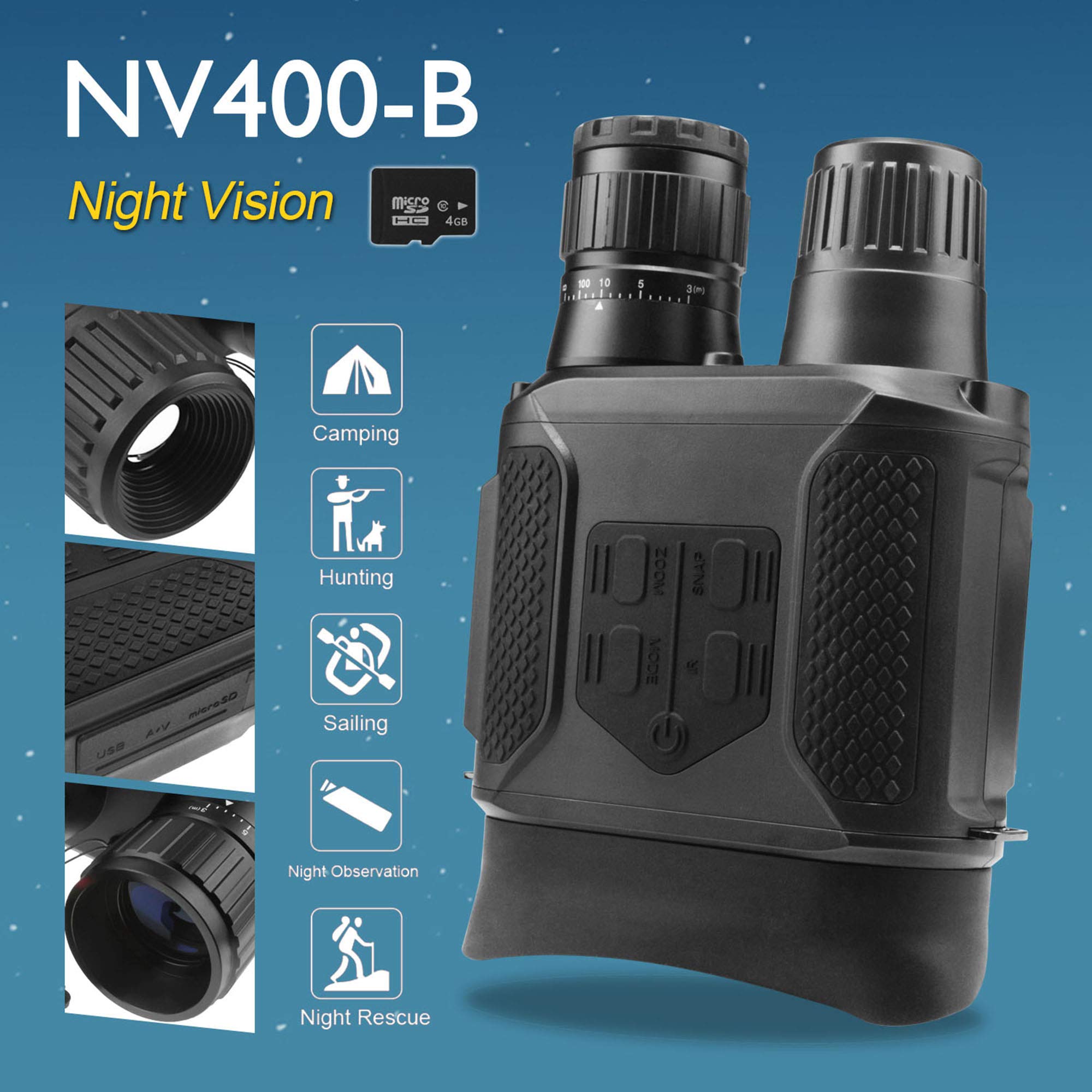 Alstar Night Vision Binocular/Digital Infrared Night Vision Scope - 7x31 Hunting IR Telescope with 2