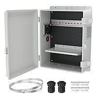Joinfworld White Outdoor Electrical Box Waterproof Nema Enclosure 16x11x6 Plastic WiFi Box with Fan Vented Dust Screen