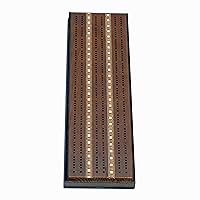WE Games Classic Dark Oak Cribbage Board Set 3 Track Solid Wood Sprint Board with Metal Pegs, Family Games, Living Room Decor, Travel Games, Outdoor Games, Birthday Gifts, 2 Player Games, Card Games