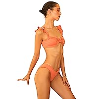 Dippin' Daisy's Countess Top with Ruffle-Trim Straps, Bikini Top for Women with Adjustable Front Tie