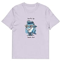 Googi Nostalgic Shark in Sunglasses Beach Party Fun Eco-Friendly Organic Cotton Graphic T-Shirt