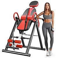 YOLEO Gravity Heavy Duty Inversion Table with Headrest & Adjustable Protective Belt Back Stretcher Machine for Pain Relief Therapy