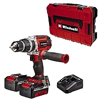 Einhell Power X-Change 60Nm Cordless Drill Driver With 2 Batteries And Charger - 18V Brushless 3-in-1 Combi Drill, Hammer Drill And Screwdriver - TP-CD 18/60 Li-i Battery Impact Drill Set