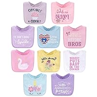 The Peanutshell Terry Bib Set for Baby Girls | 10 pack for Feeding, Teething, & Drooling | Pastel Girl