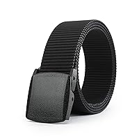 SAIBANGZI Military Tactical Belts for Men Women Nylon Belt Heavy Duty Quick Release Metal Free Canvas Buckle Belt (Black,125cm)