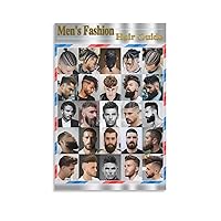 Men's Barber Shop Poster Hair Salon Hair Salon Poster Men's Hair Guide Poster (6) Canvas Painting Posters And Prints Wall Art Pictures for Living Room Bedroom Decor 08x12inch(20x30cm) Unframe-style