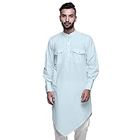 Chinese Collar Shirt Full Sleeve Kurta For Men Wedding Long Kurta