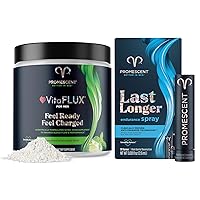 Promescent VitaFLUX Triple Power Nitric Oxide Supplement for Male Performance + Desensitizing Lidocaine Spray, Sex Accessories for Adults Couples
