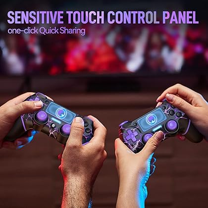 Wireless Controller for PS4/Pro/Slim Consoles, Gamepad Controller with 6-Axis Motion Sensor/Audio Function/Charging Cable - Lightning