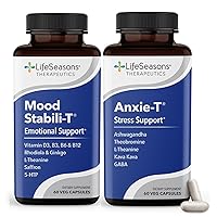 LifeSeasons Anxie-T with Mood Stabili-T - Stress Relief Supplement - Supports Mood & Mental Focus - Feel Calm and Relaxed