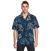 Joystick Video Game Men's Hawaiian Shirts Short Sleeve Button Down Vacation Mens Beach Shirts