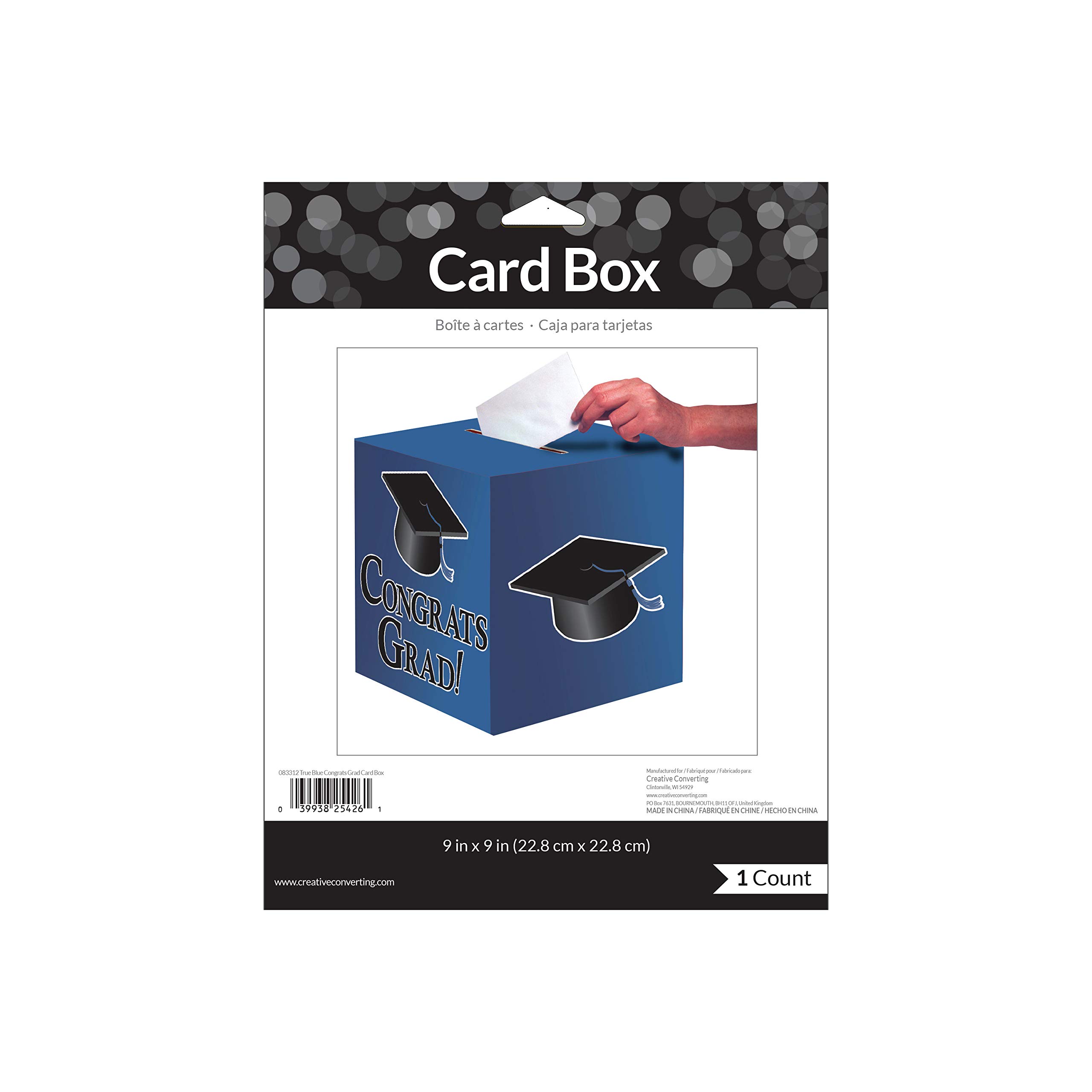 Creative Converting Graduation Card Holder Box, Congrats Grad, True Blue , One size -