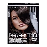 Clairol Nice'n Easy Perfect 10 Permanent Hair Dye, 4 Dark Brown Hair Color, Pack of 1