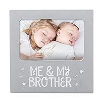 tiny ideas Me and My Brother Picture Frame, Sibling Keepsake, Ideal Big Brother Gift, Gender Neutral Nursery Decor, Gray