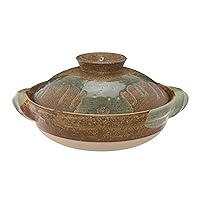 Hasegatani Pottery ANI-03 Hasegaen Iga Earthenware Pot, Large, For 3-5 People, Approx. 12.2 inches (31 cm), Approx. 9.5 fl oz (2,700 ml), For Direct Fire, Brown