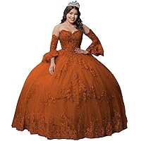 Women‘s Sweetheart Puffy Sleeve Beaded Quinceanera Dresses Ball Gown Tulle Lace Appliques Sweet 16 Dresses