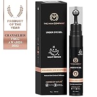 The Man Company Under Eye Gel With Cooling Massage Roller For Dark Circles, Fine Lines & Puffy Eyes with Caffeine & Hyaluronic Acid – 15gm