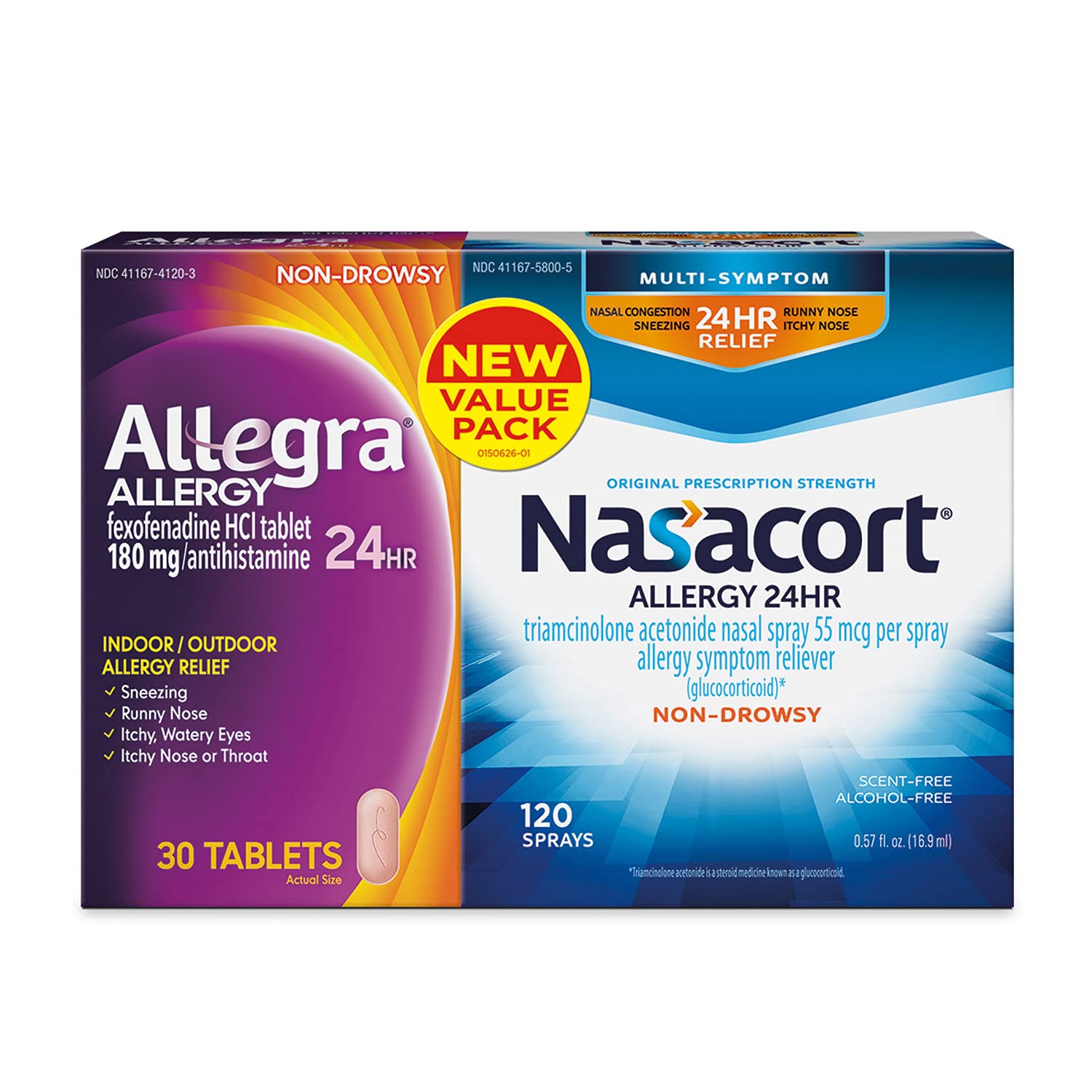 Allergy Relief Value Pack, Allegra 24HR (30 Tablets) & Nasacort Nasal Allergy Spray (120 Sprays)