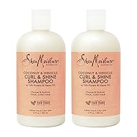 SheaMoisture Curl and Shine Coconut Shampoo for Curly Hair Coconut and Hibiscus Paraben Free Shampoo 13 oz 2 Count