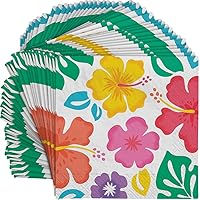 Multicolor Summer Hibiscus Paper Luncheon Napkins (Pack of 100) - 6.5