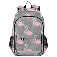 ALAZA Tropical Bird Flamingo Leaf Backpack Bookbag Laptop Notebook Bag Casual Travel Trip Daypack for Women Men Fits 15.6 Laptop