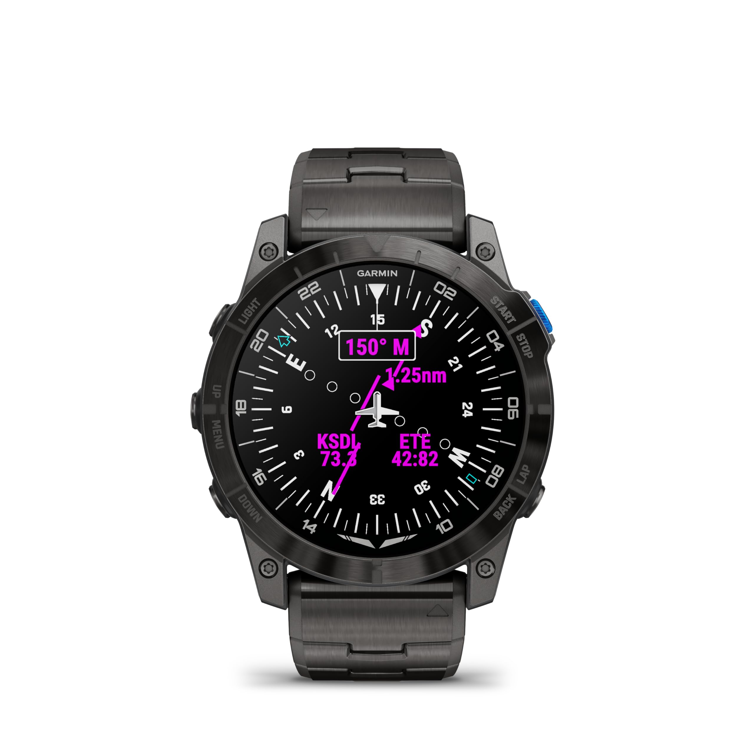Garmin D2™ Mach 1 Pro, Aviator Smartwatch with GPS Moving Map, Aviation Weather, Health and Wellness Features, AMOLED Display, and Built-in Flashlight