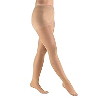 Sheer Compression Pantyhose, 30-40 mmHg, Women's Shaping Tights, 20 Denier, Beige, Large